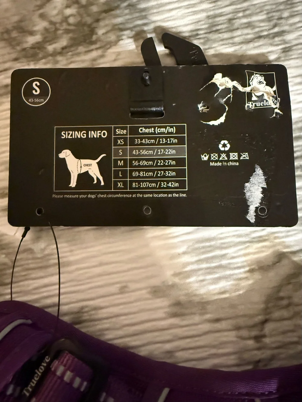 NWT Truelove No-Pull Dog Harness - Purple Reflective Size Small